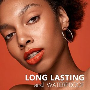Professional Waterproof Liquid Matte Lipstick-Orange - Image 3